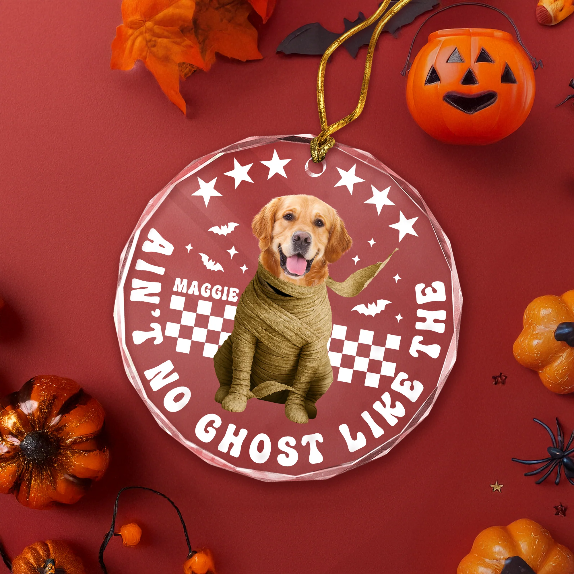 Custom Dog Photo Ain't No Ghost Like The My Dog Glass Ornament LM32 895701 - Image 5