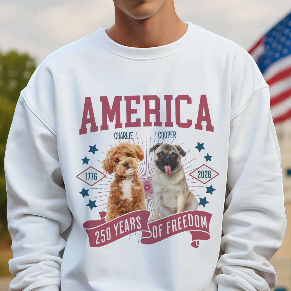 Custom Dog Photo America 250th Anniversary Eagle Bright Shirt LM32 895237 - Image 3