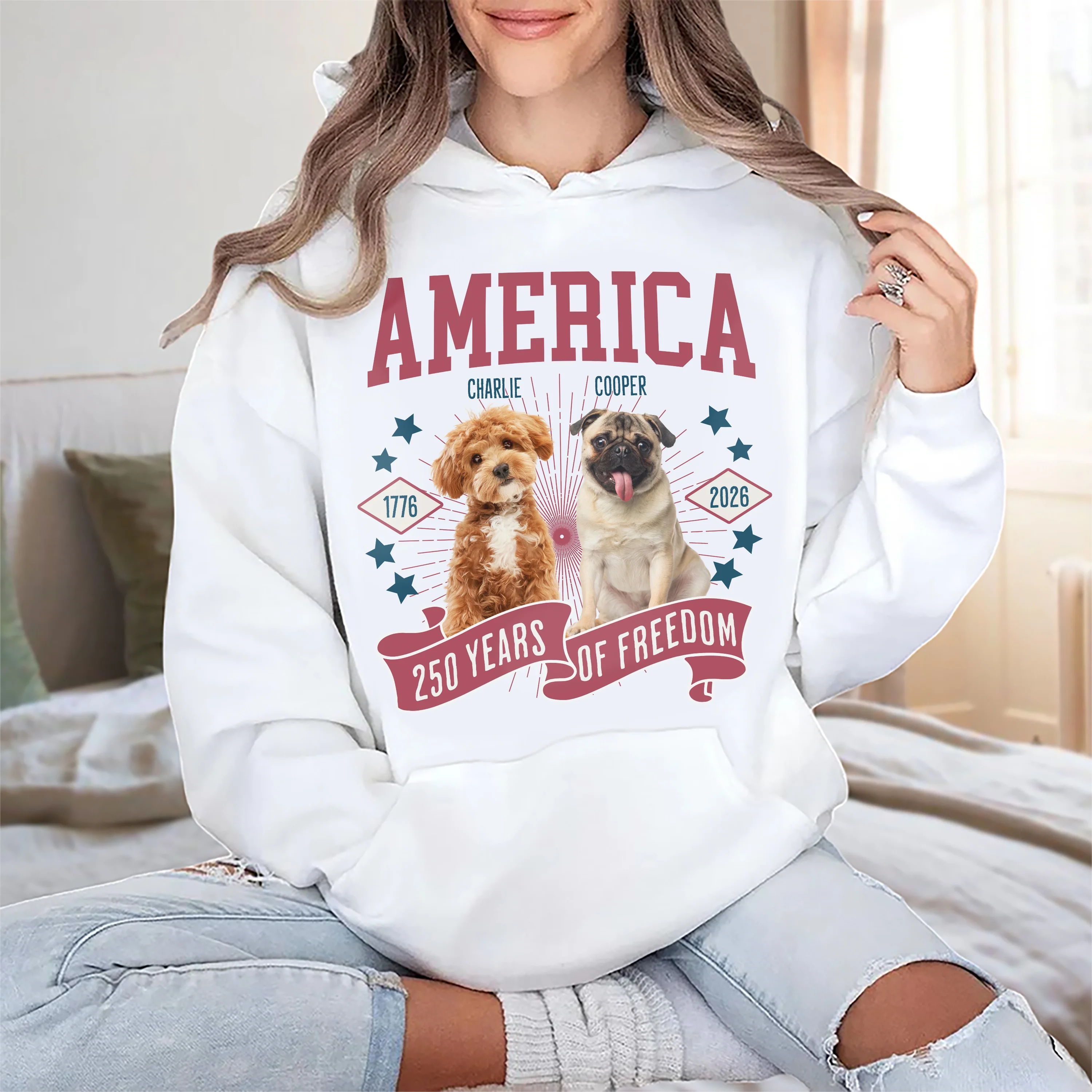 Custom Dog Photo America 250th Anniversary Eagle Bright Shirt LM32 895237 - Image 5