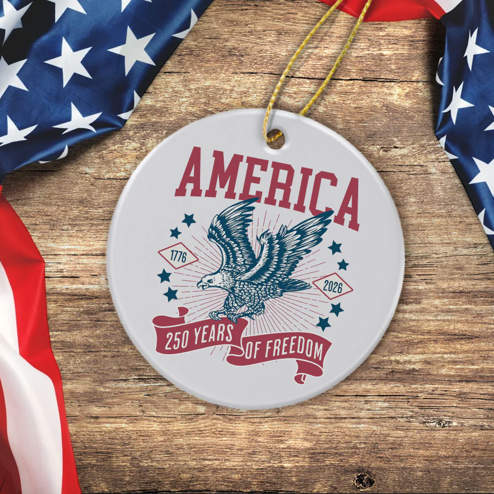 Custom Dog Photo America 250th Anniversary Eagle Ceramic Ornament LM32 895241 - Image 4