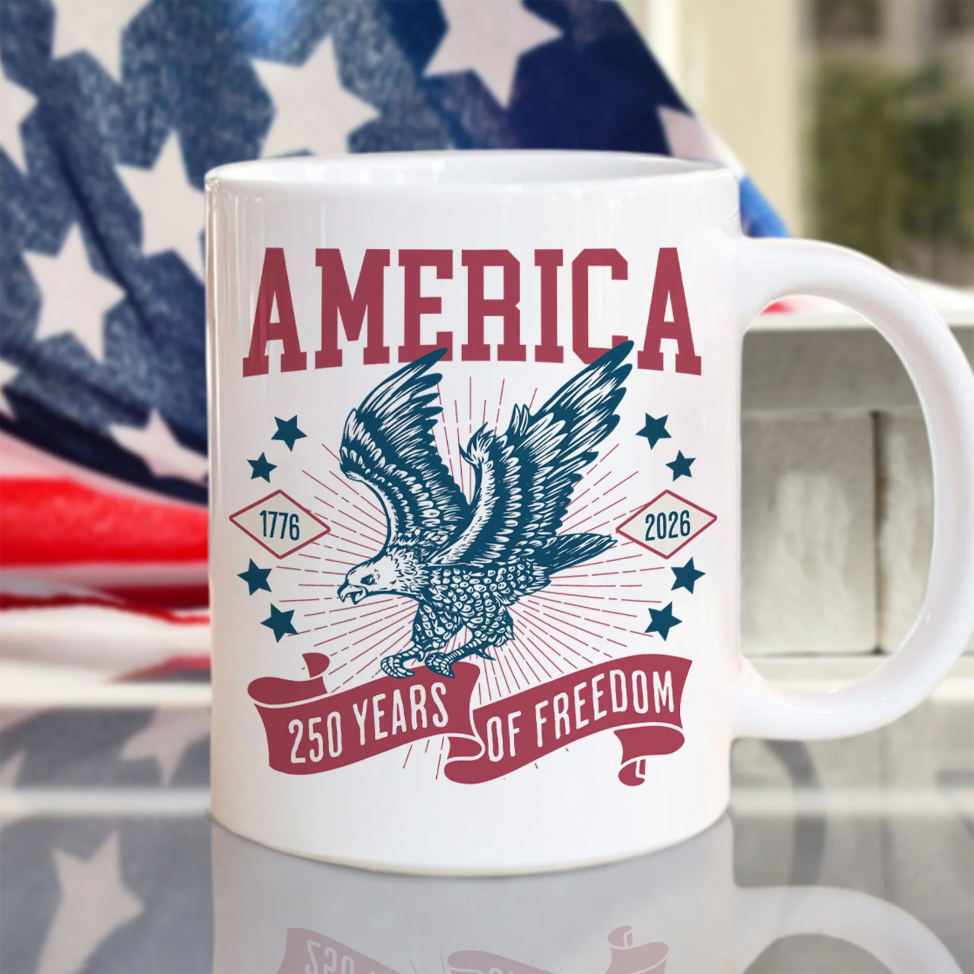 Custom Dog Photo America 250th Anniversary Eagle White Mug LM32 895369 - Image 6