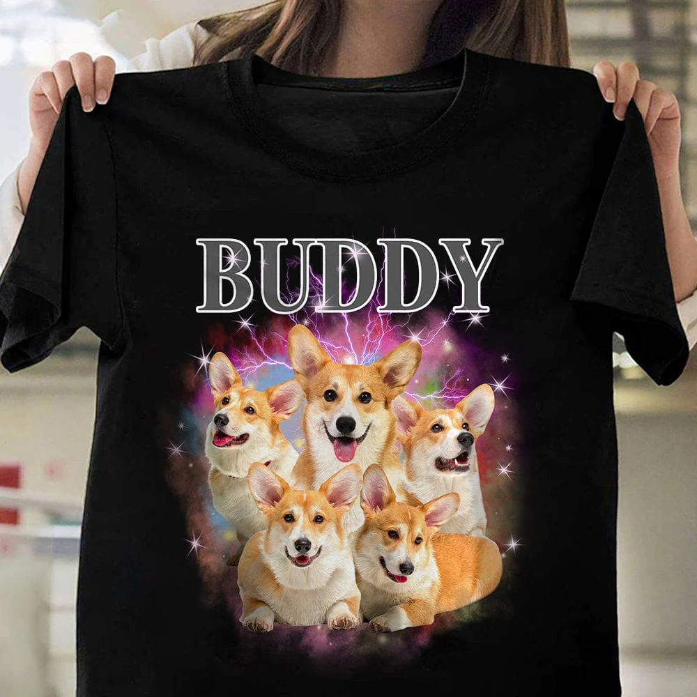 Custom Dog Photo and Name Retro Black Shirt For Dog Lovers LM32 891965 - Image 5