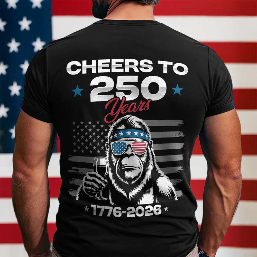 Custom Dog Photo With Big Foot Cheer To 250 Years Of Freedom Patriot Backside Shirt LM32 895271 - Image 2