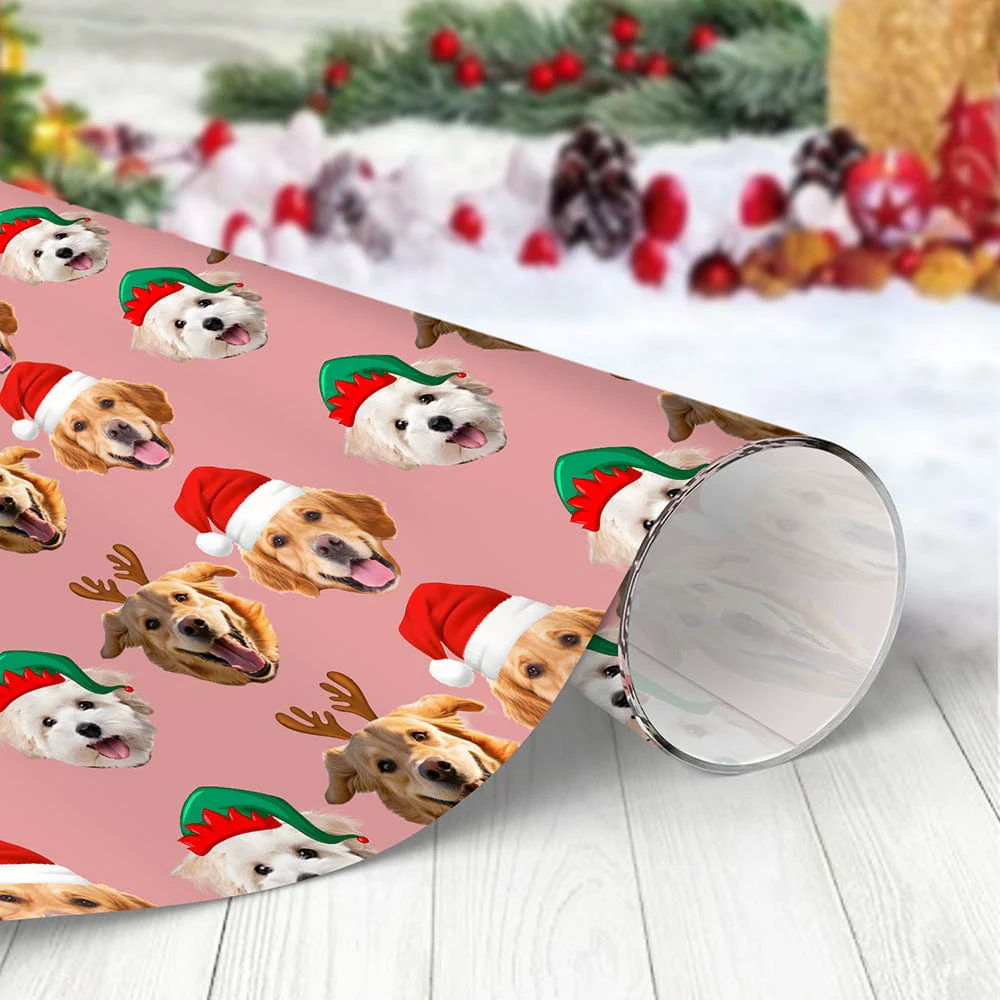 Custom Dog Photo Gift Christmas Wrapping Paper For Dog Lovers LM32 891959 - Image 3