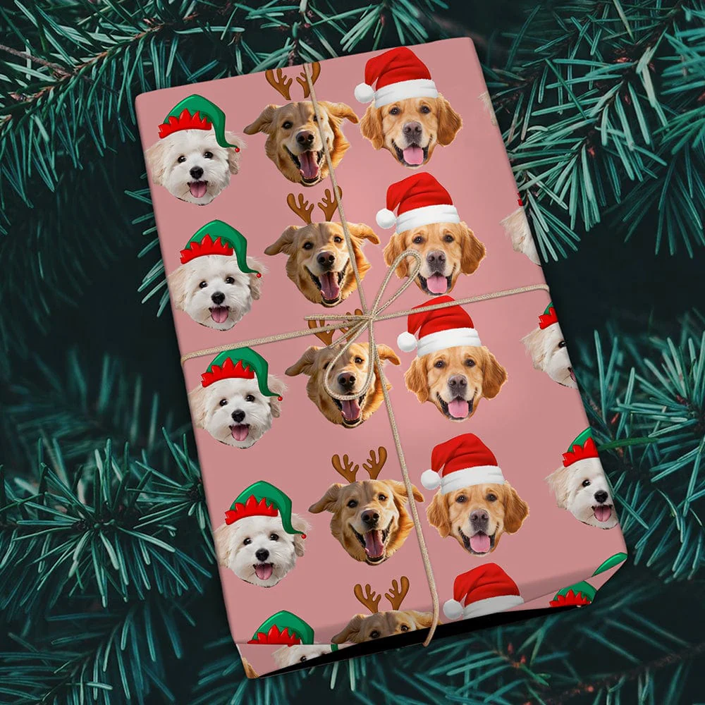 Custom Dog Photo Gift Christmas Wrapping Paper For Dog Lovers LM32 891959 - Image 6