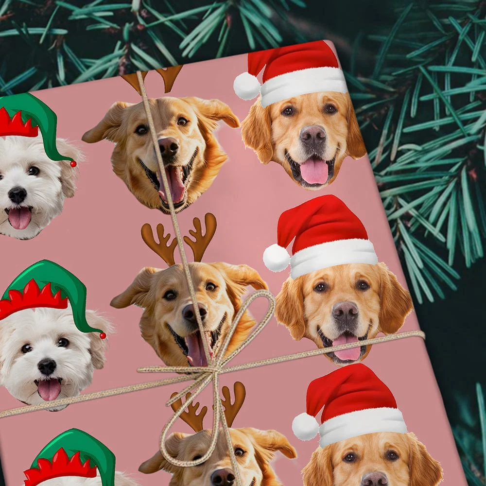 Custom Dog Photo Gift Christmas Wrapping Paper For Dog Lovers LM32 891959 - Image 7