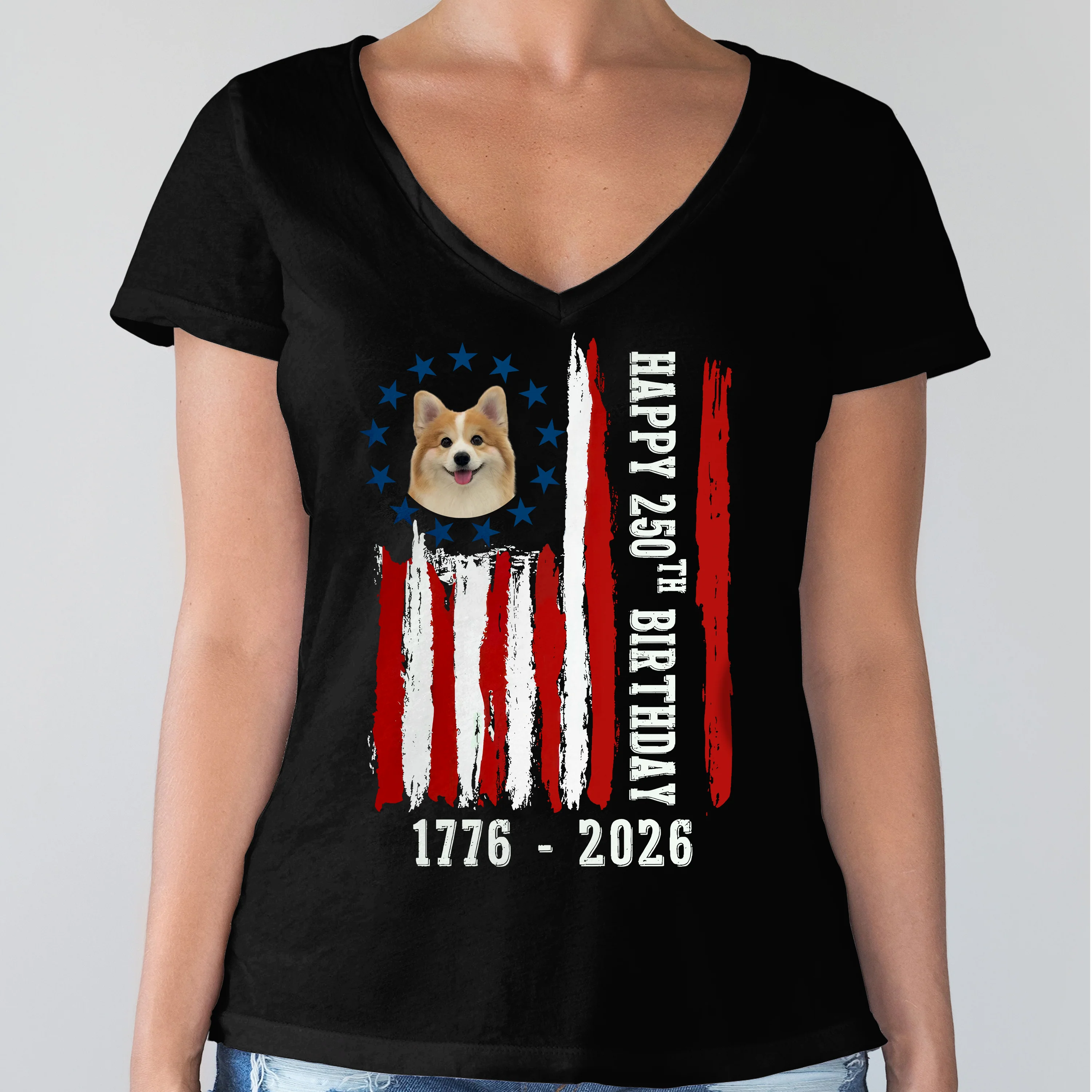 Custom Dog Photo Happy 250 Years Of Freedom Patriot Dark Shirt LM32 895215 - Image 6