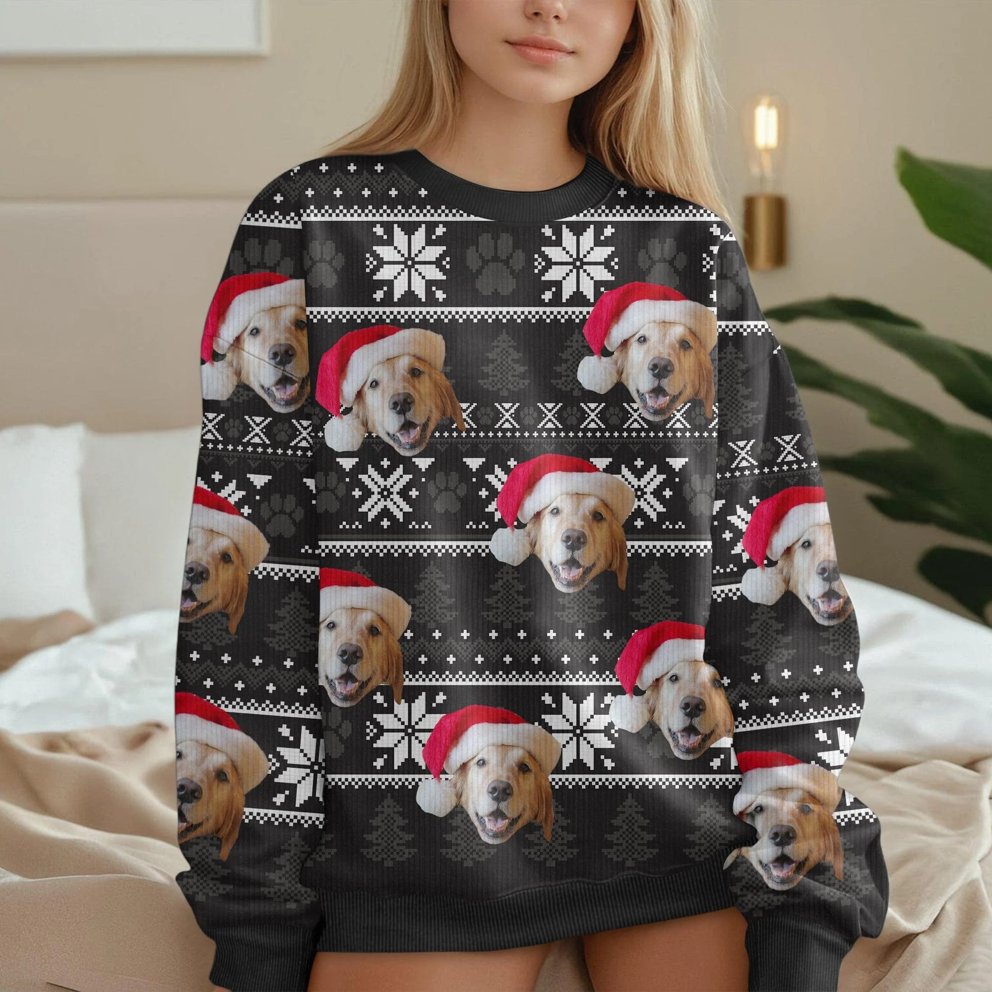 Custom Dog Photo May Your Christmas Be Furry And Bright Ugly Sweater HO82 891813 - Image 2