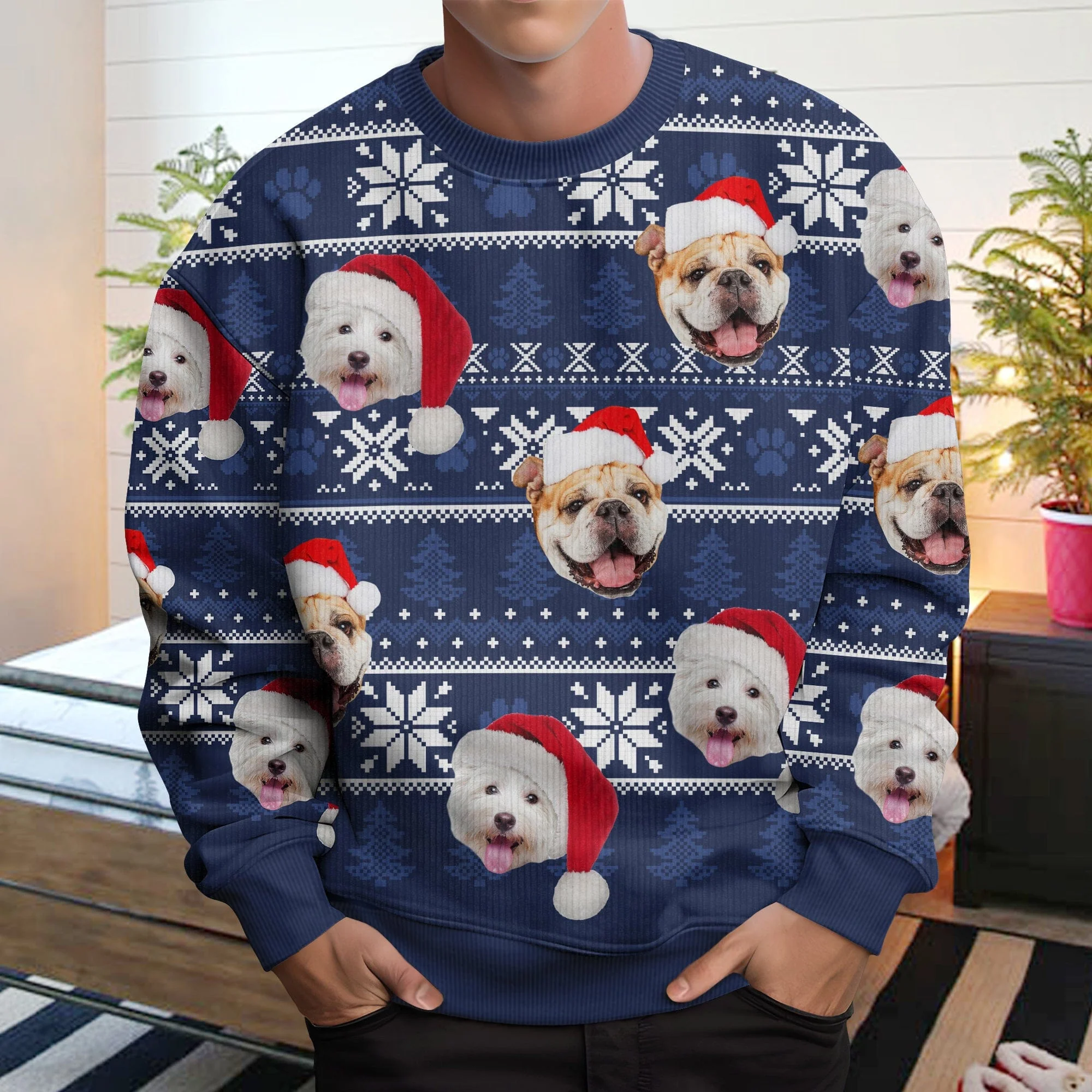 Custom Dog Photo May Your Christmas Be Furry And Bright Ugly Sweater HO82 891813 - Image 4