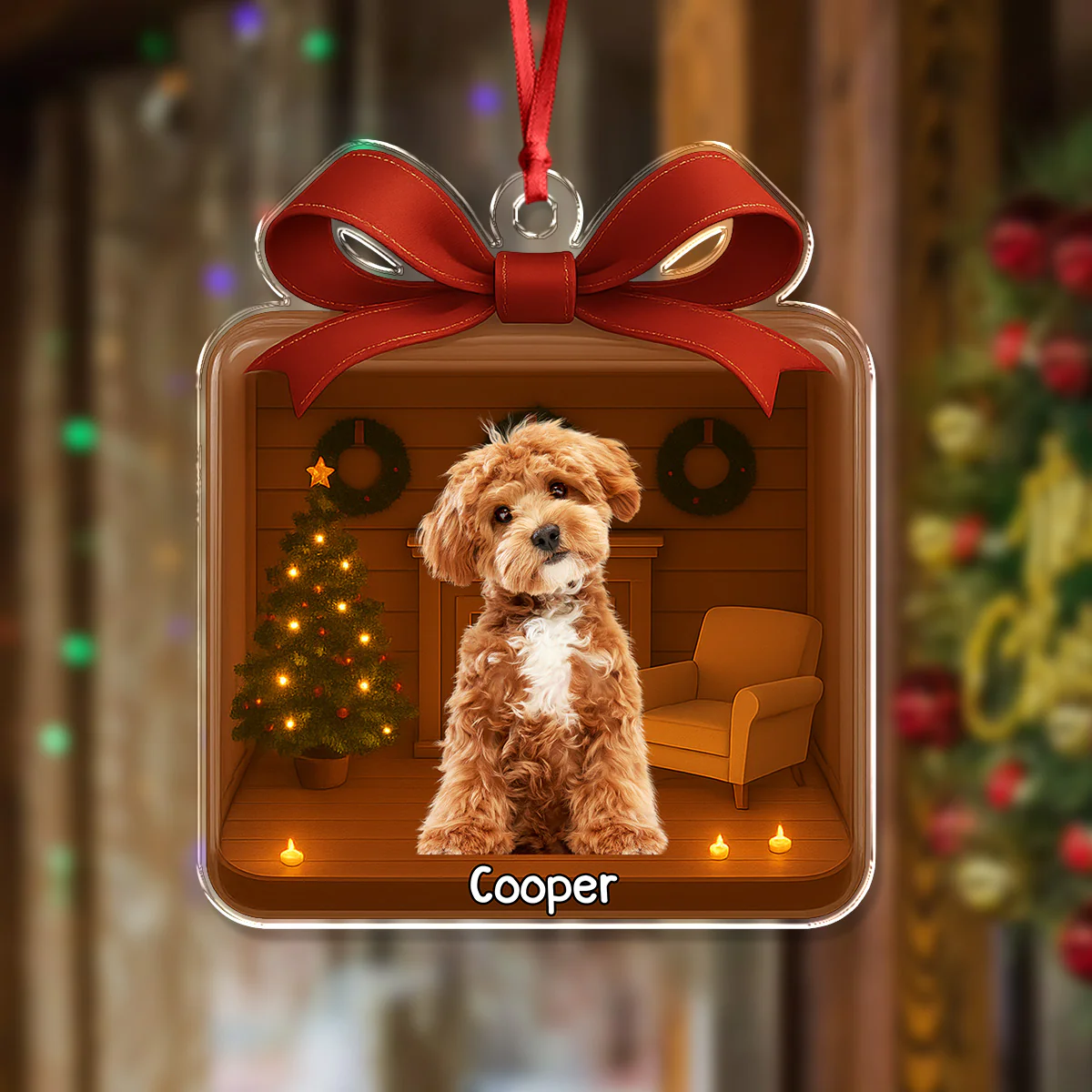 Custom Dog Photo Paws Is A Gift 3D Effect Acrylic Ornament Christmas Gift LM32 895925 - Image 2