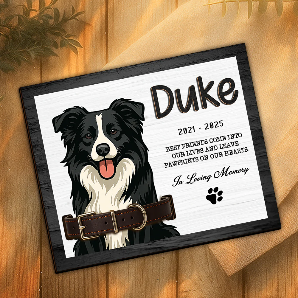 Custom Dog Portrait Photo Memorial 2-Layers Wooden Collar Frame Sympathy Gift LM32 893785 - Image 4