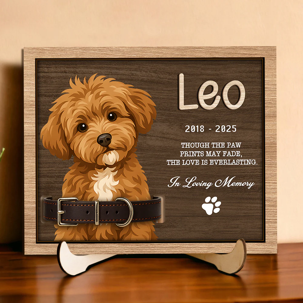 Custom Dog Portrait Photo Memorial 2-Layers Wooden Collar Frame Sympathy Gift LM32 893785 - Image 5