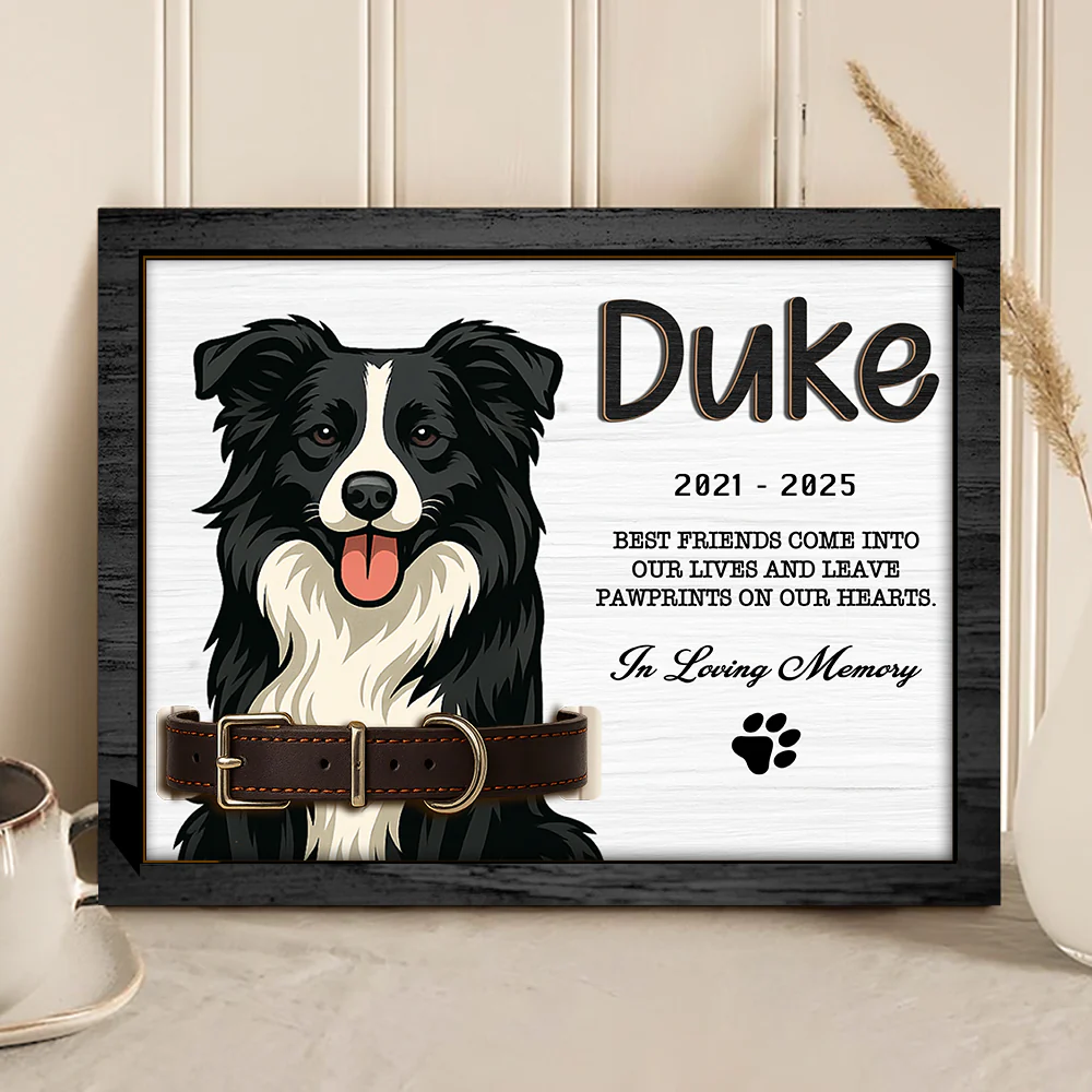 Custom Dog Portrait Photo Memorial 2-Layers Wooden Collar Frame Sympathy Gift LM32 893785 - Image 6