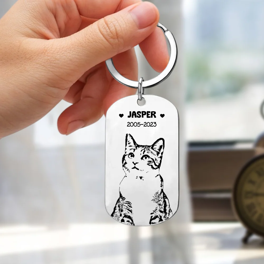 Custom Drawing Pencil Photo For Pet Lovers Metal Keychain LM32 893409 - Image 5