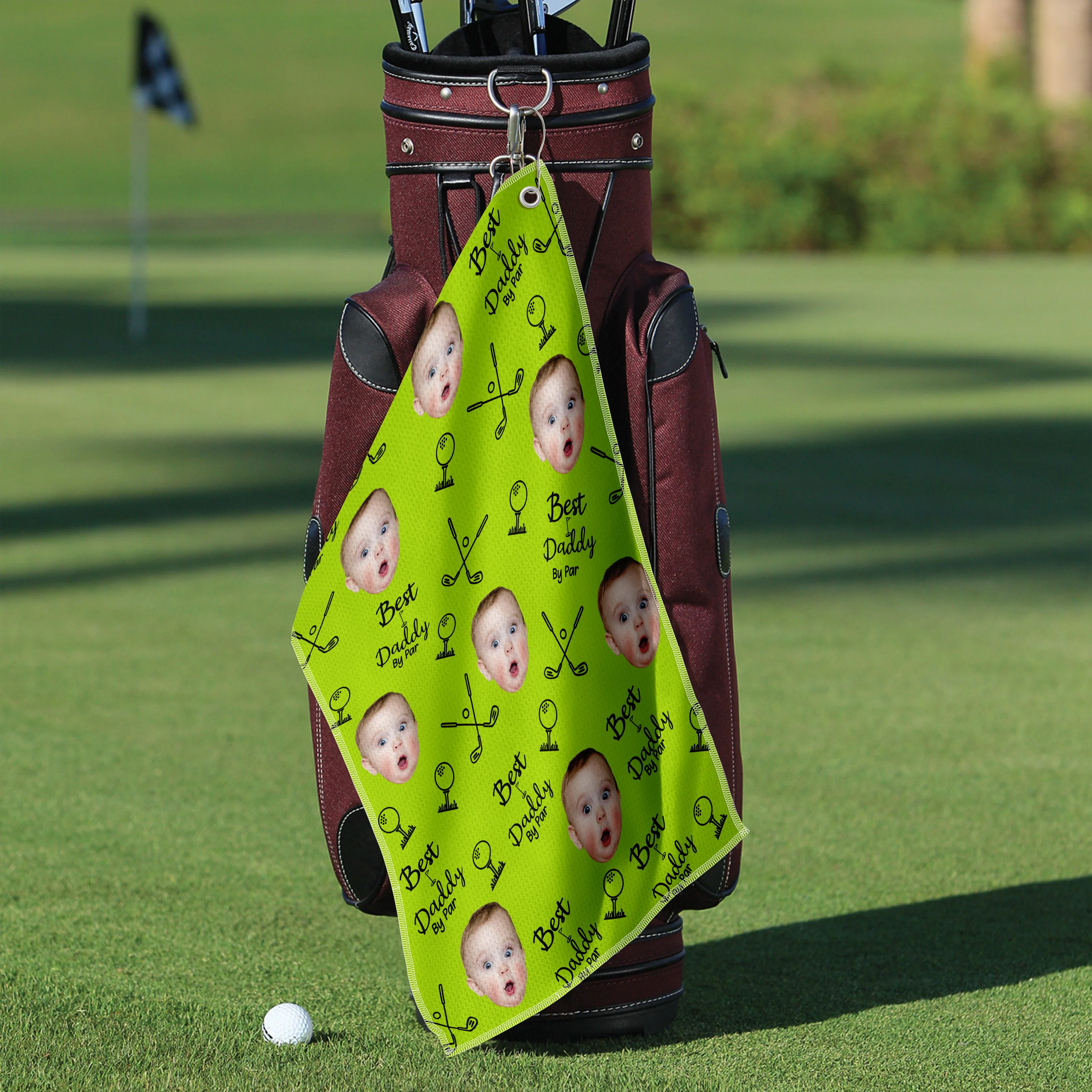 Custom Face Photo Best Dad By Par Dog Family Golf Towel LM32 893643 - Image 6