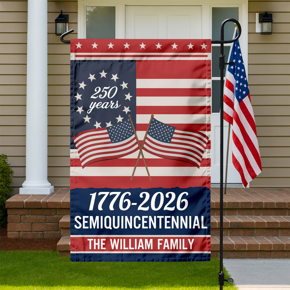 Custom Family Name Semiquincentennial 250th Anniversary Patriotic Garden Flag LM32 895865 - Image 3