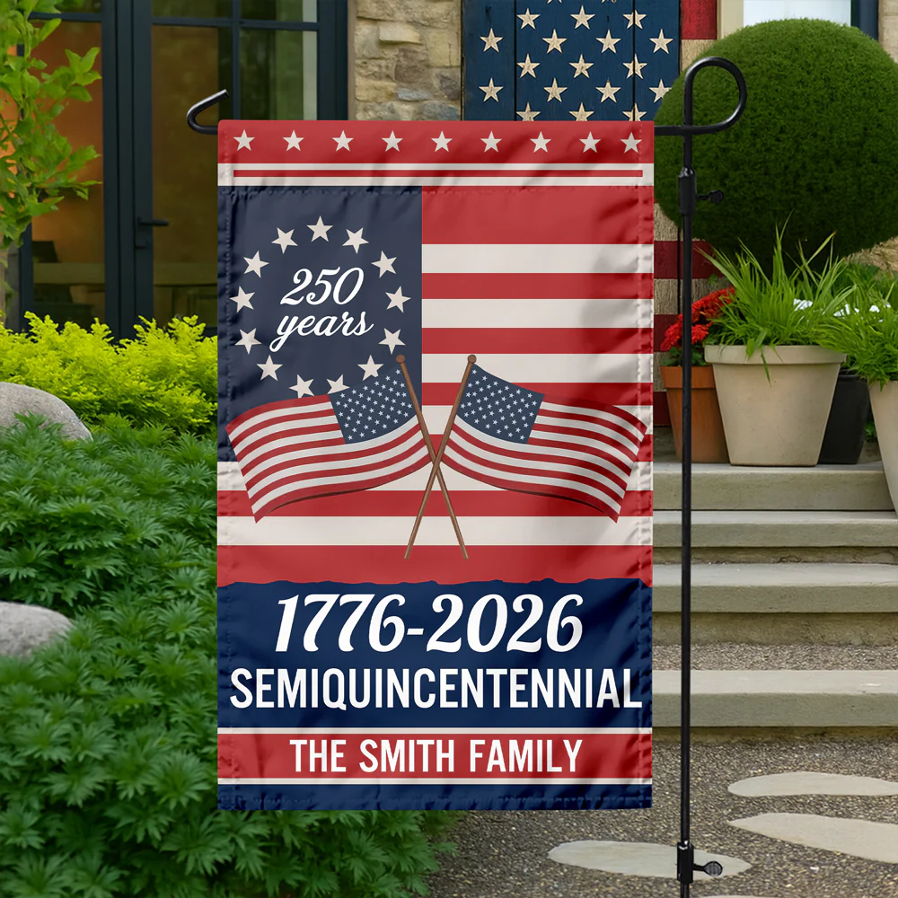 Custom Family Name Semiquincentennial 250th Anniversary Patriotic Garden Flag LM32 895865 - Image 9