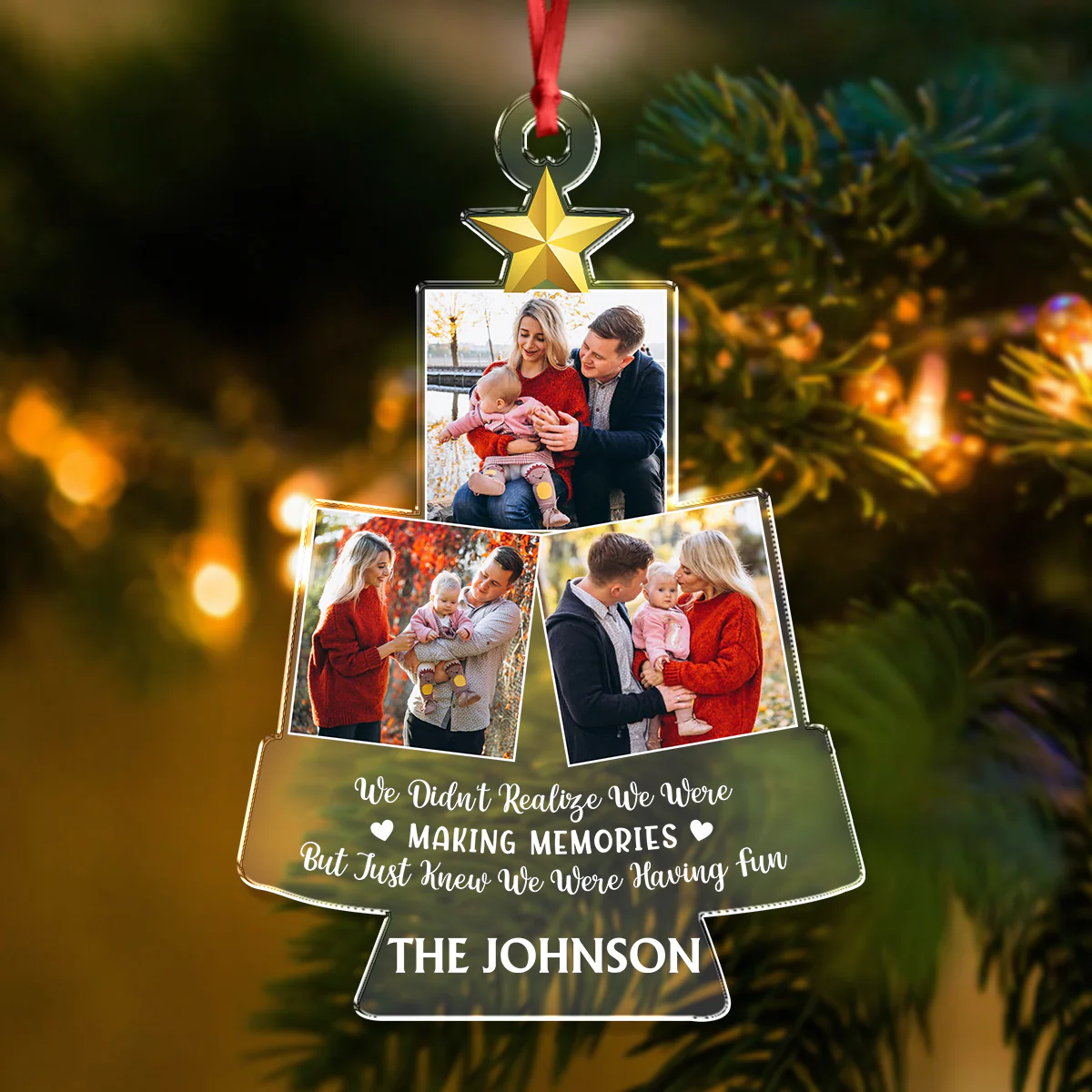 Custom Family Photo We Just Knew We're Having Fun Christmas Acrylic Ornament LM32 895901 - Image 3