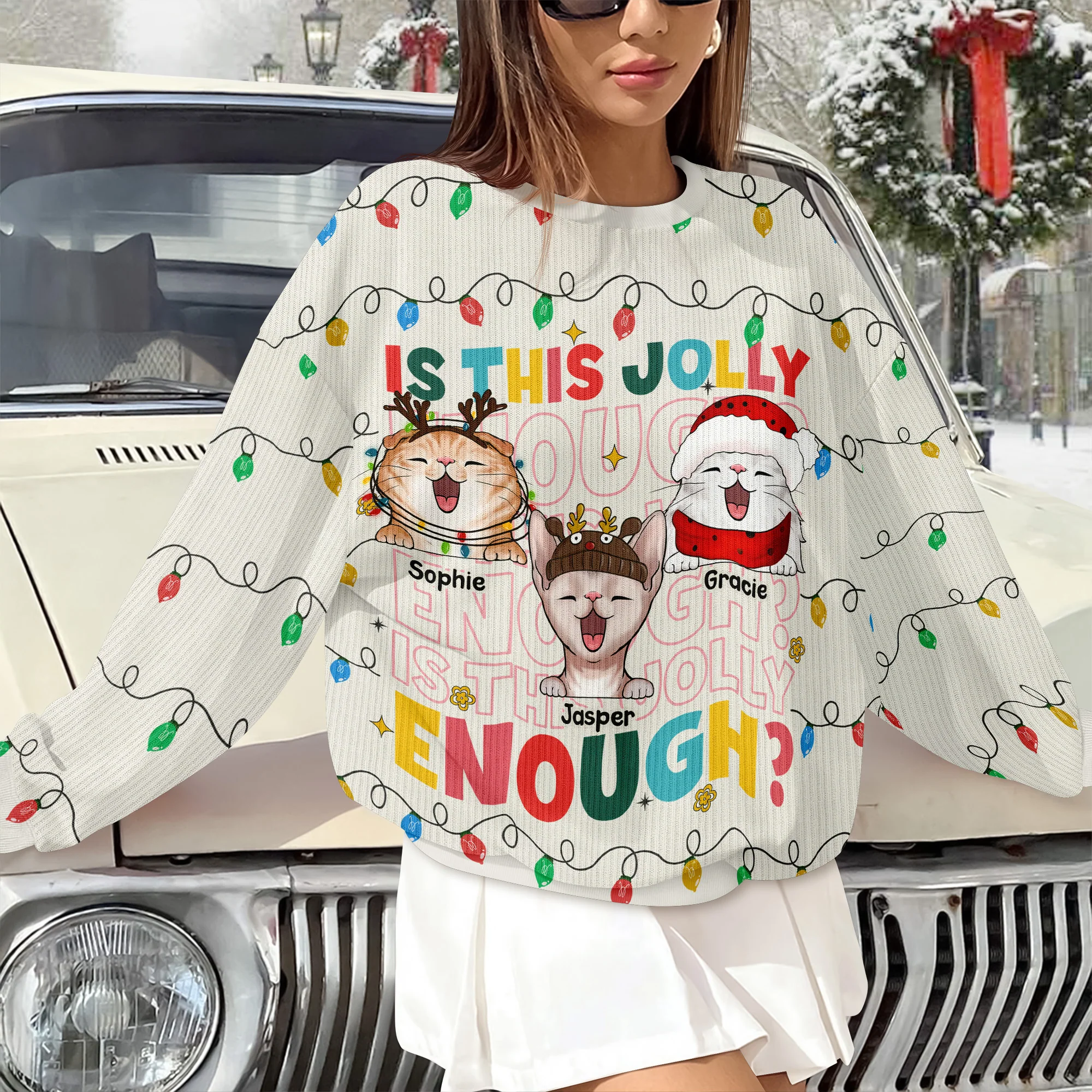 Custom Funny Cat Is This Jolly Enough Christmas Ugly Sweater LM32 895911 - Image 9