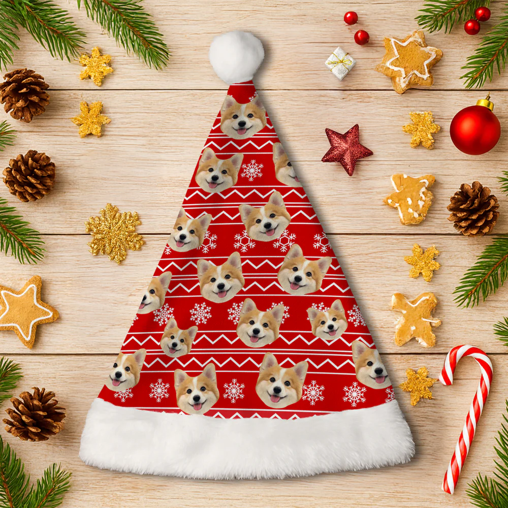 Custom Funny Dog Face Christmas Unique Santa Hat For Dog Lovers LM32 895341 - Image 5