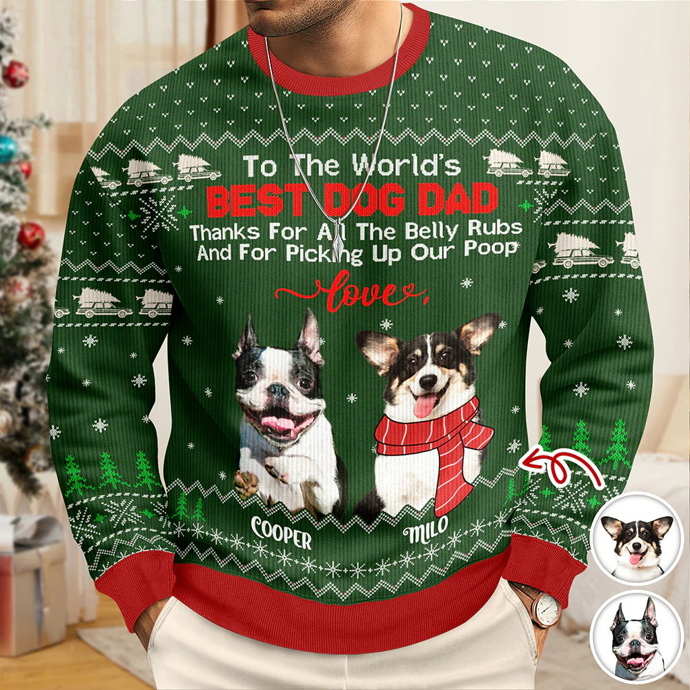Custom Funny Dog Photo Thank For All The Belly Rubs Ugly Sweater LM32 895577 - Image 4
