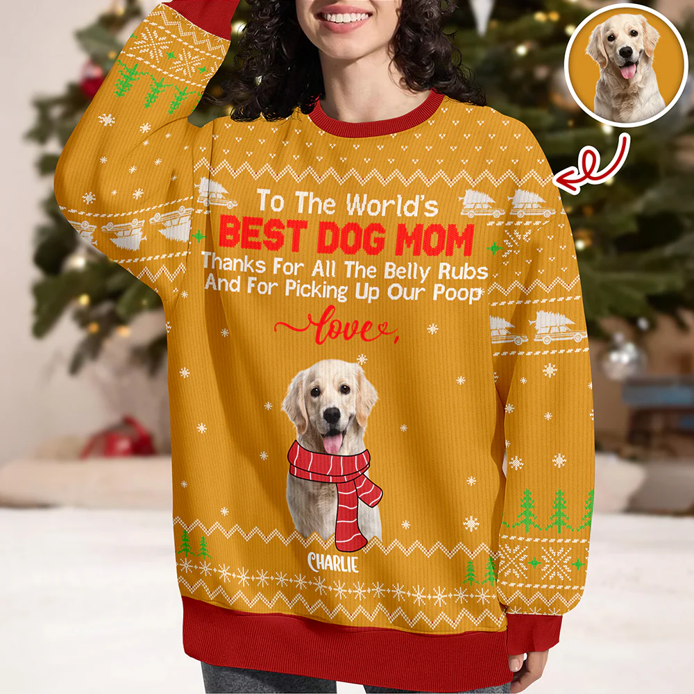 Custom Funny Dog Photo Thank For All The Belly Rubs Ugly Sweater LM32 895577 - Image 6