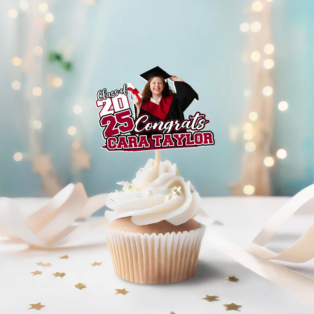 Custom Funny Face Congrats Graduation Party Decoration Cupcake Toppers LM32 893195 - Image 10