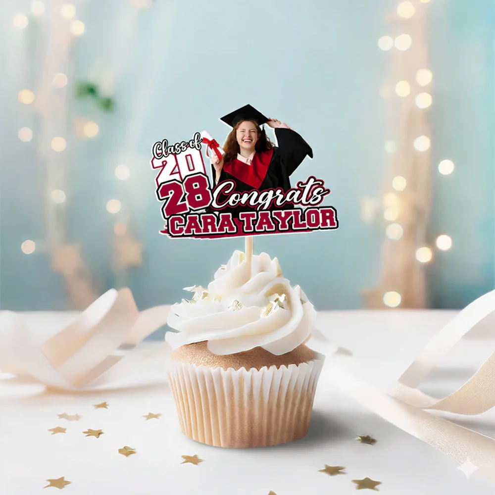 Custom Funny Face Congrats Graduation Party Decoration Cupcake Toppers LM32 893195 - Image 7
