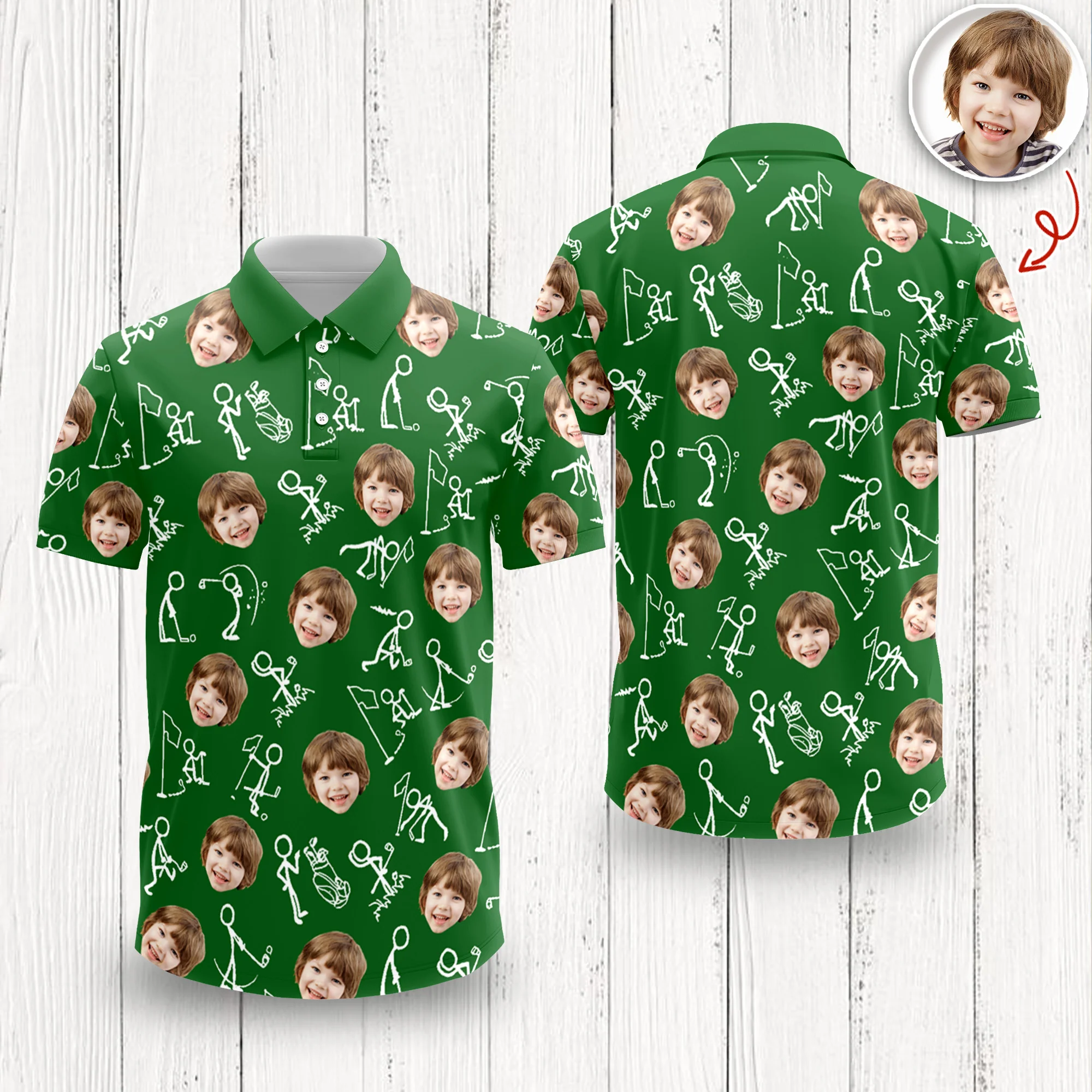 Custom Funny Face Minimalist Golf Pose Polo Shirt Gift For Golfer, Golf Lovers LM32 897617 - Image 9