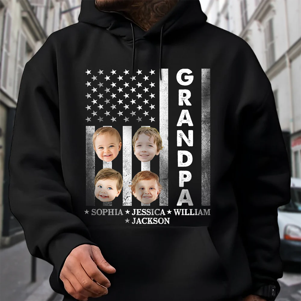 Custom Funny Face Papa Retro American Flag Shirt For Father's Day LM32 893557 - Image 3
