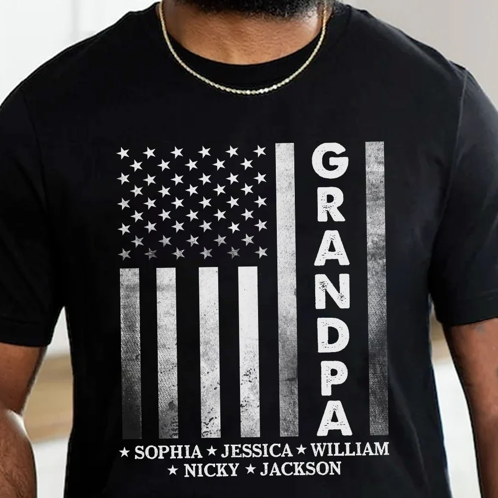 Custom Funny Face Papa Retro American Flag Shirt For Father's Day LM32 893557 - Image 6