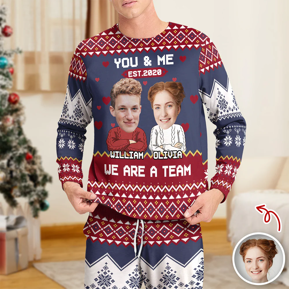 Custom Funny Face You And Me We Are A Team Together Sleepwear LM32 895571 - Image 4