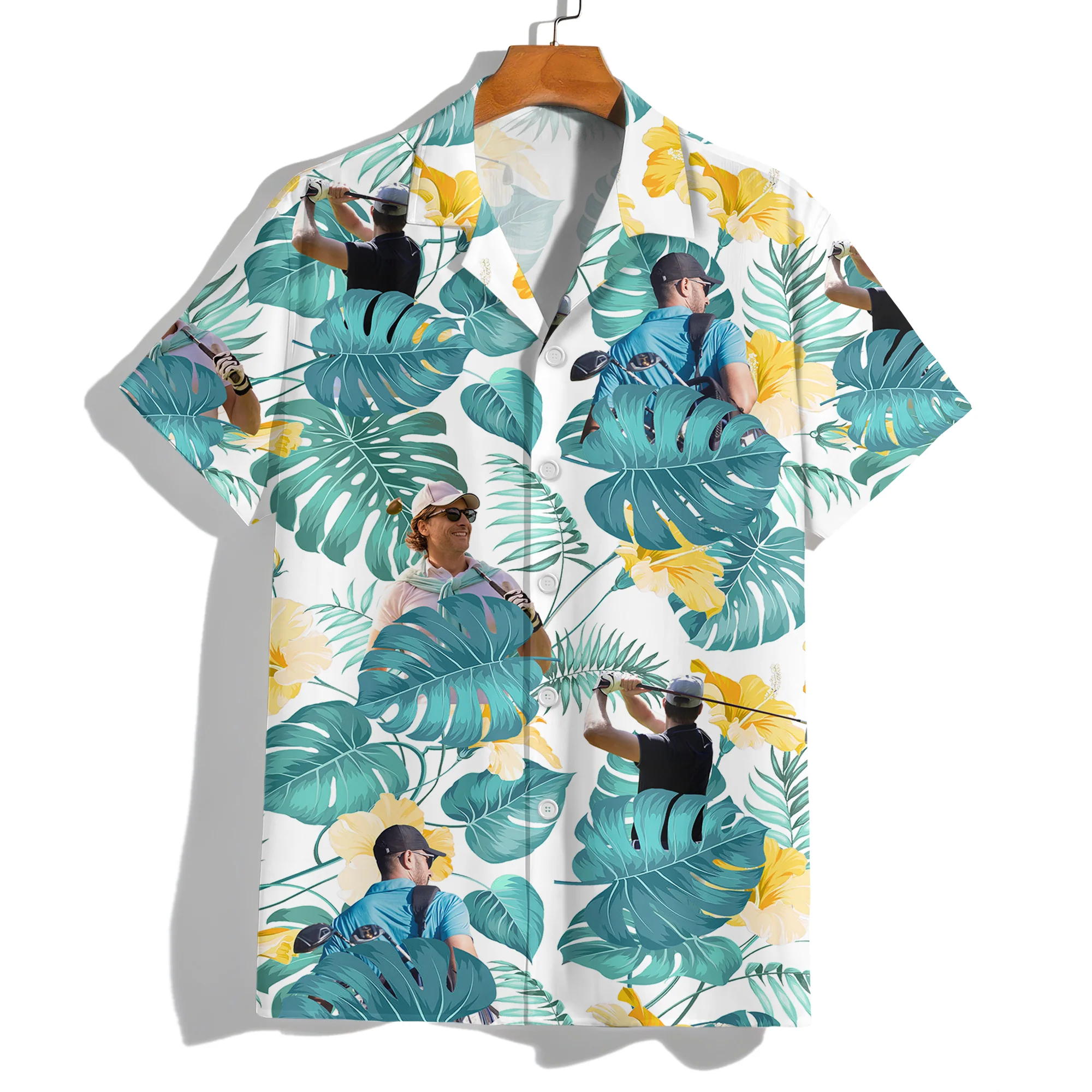 Custom Funny Golfer Face Tropical Hawaiian Shirt - Personalized Gift for Golfer LM32 897489 - Image 4
