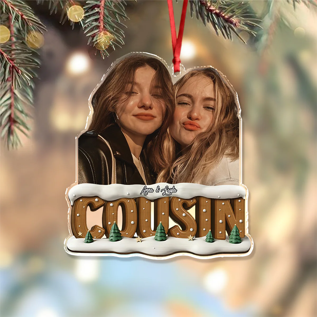 Custom Funny Photo Bestie Photo Christmas Tree Acrylic Ornament LM32 895953 - Image 3