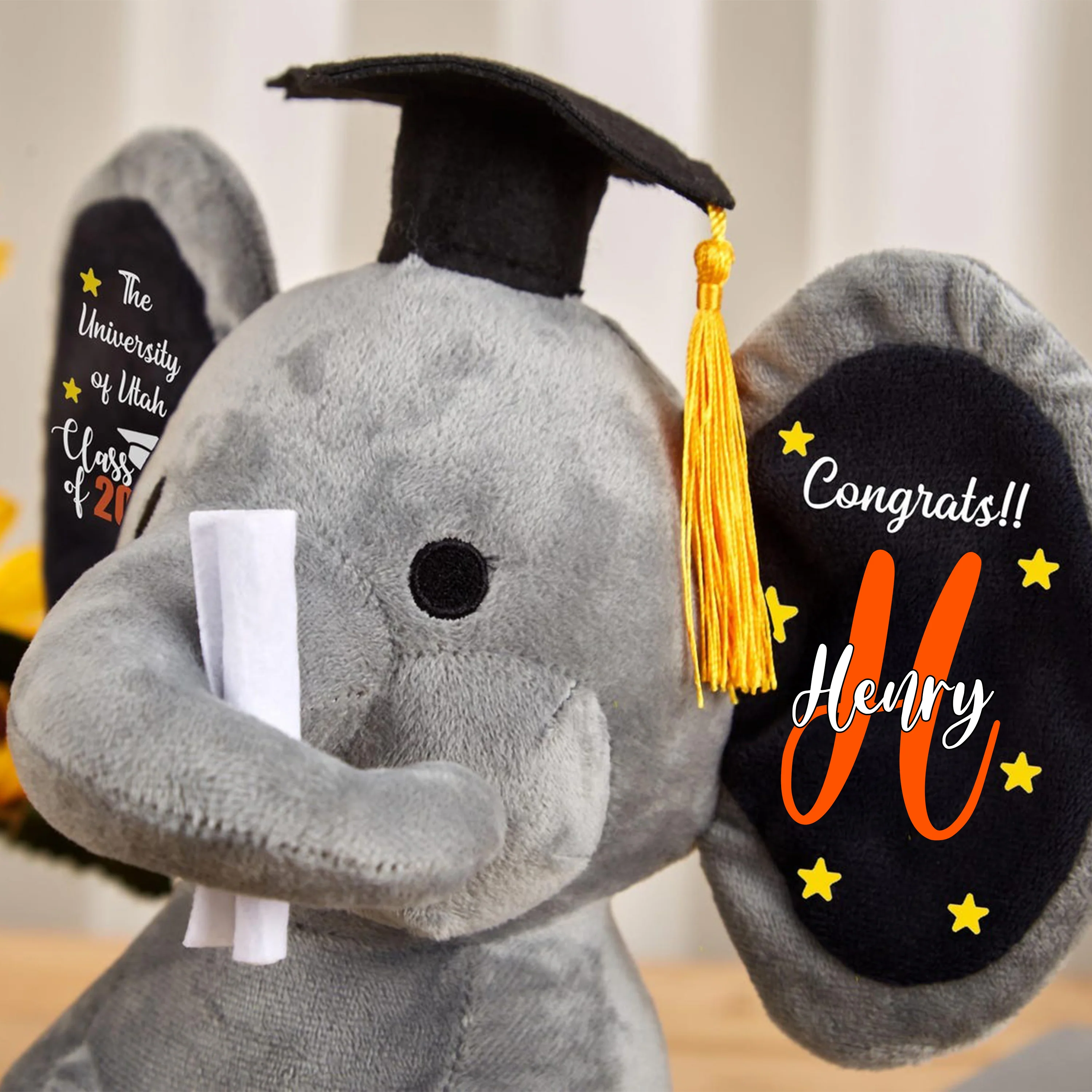 Custom Graduation Class Of 2026 Elephant Stuffed Animal With Name LM32 897683 - Image 5