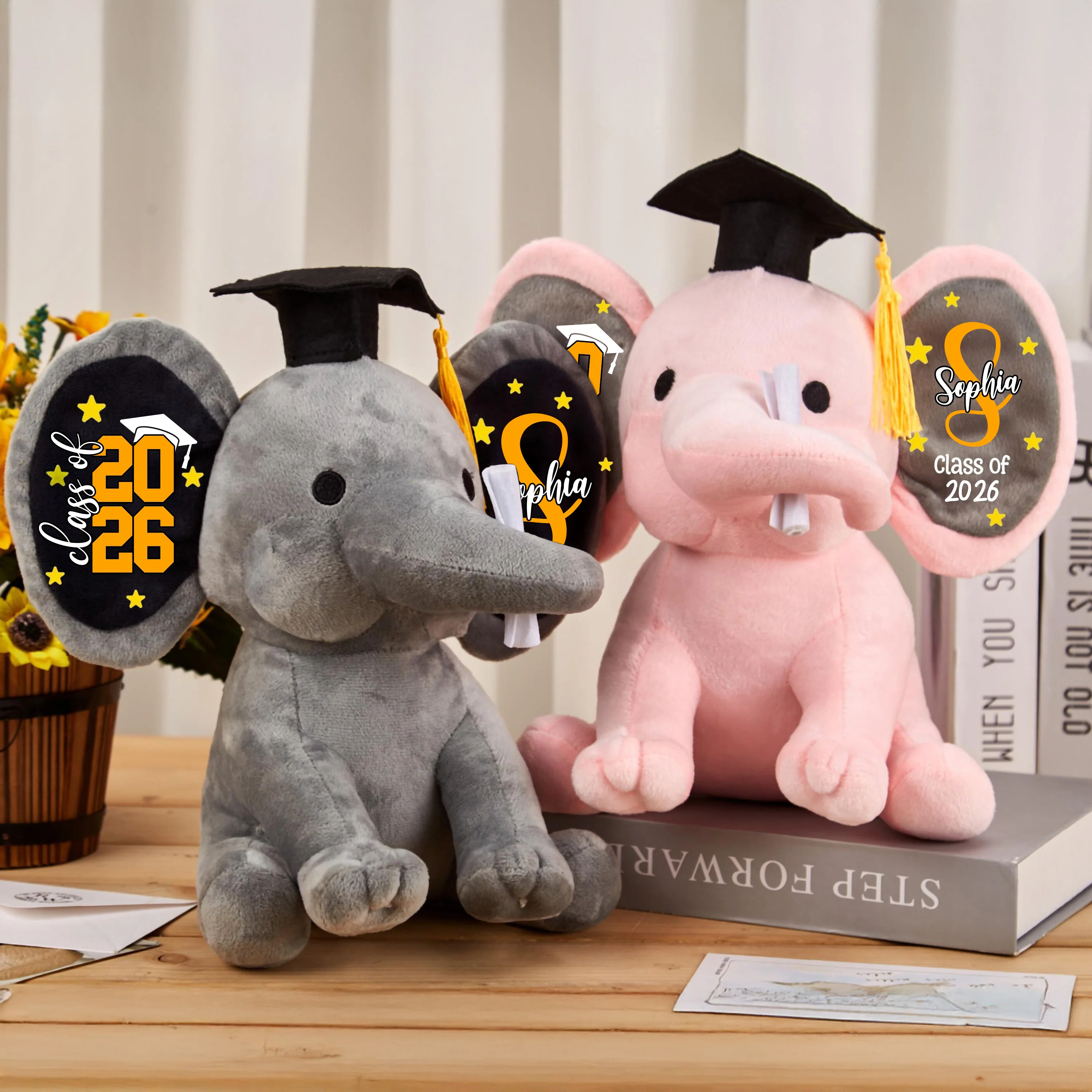 Custom Graduation Class Of 2026 Elephant Stuffed Animal With Name LM32 897683 - Image 9