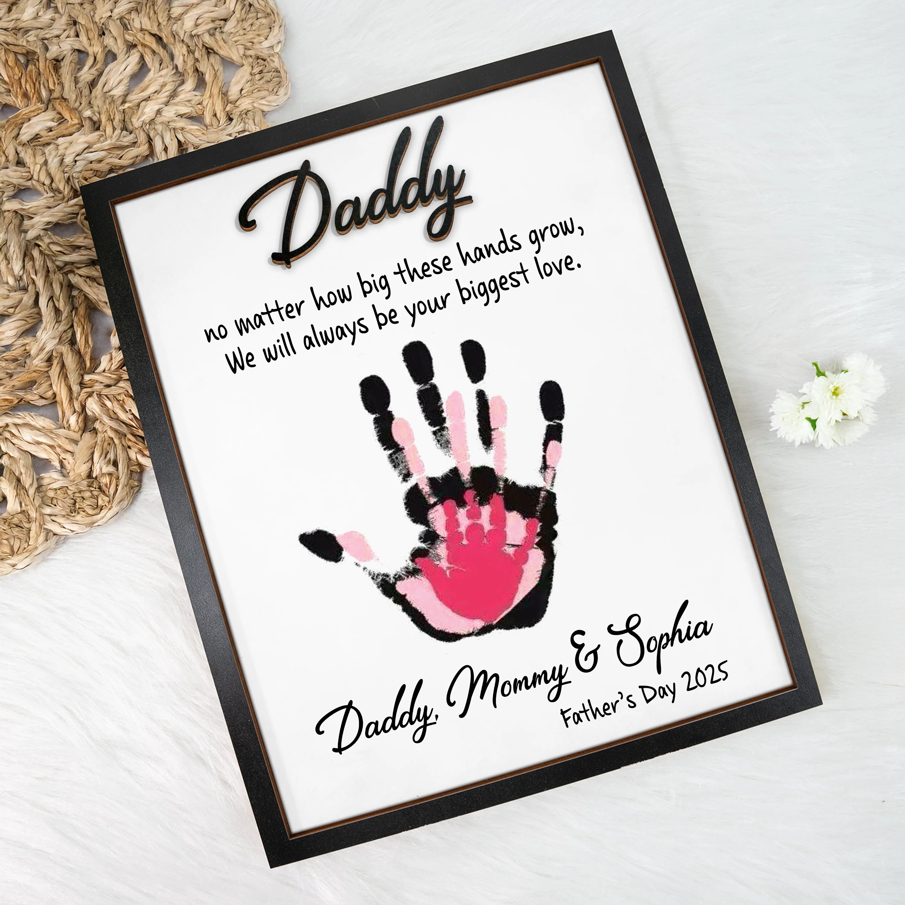 Custom Hand Down 2-Layered Wooden Plaque With Stand Gift For Father LM32 893507 - Image 4