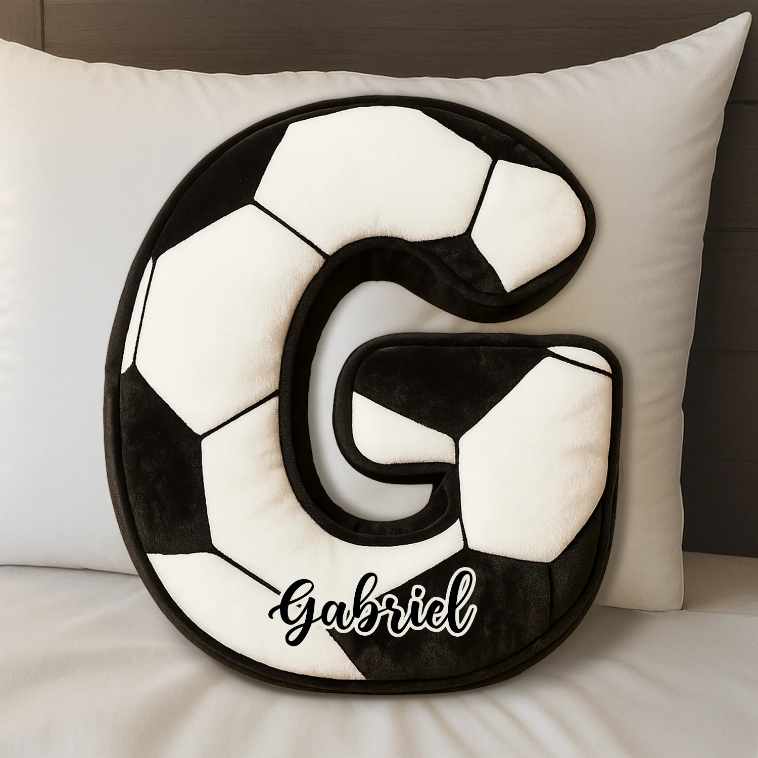 Custom Monogrammed Soccer Ball Letter Shaped Pillow Gift For Sport Lover LM32 897379 - Image 4