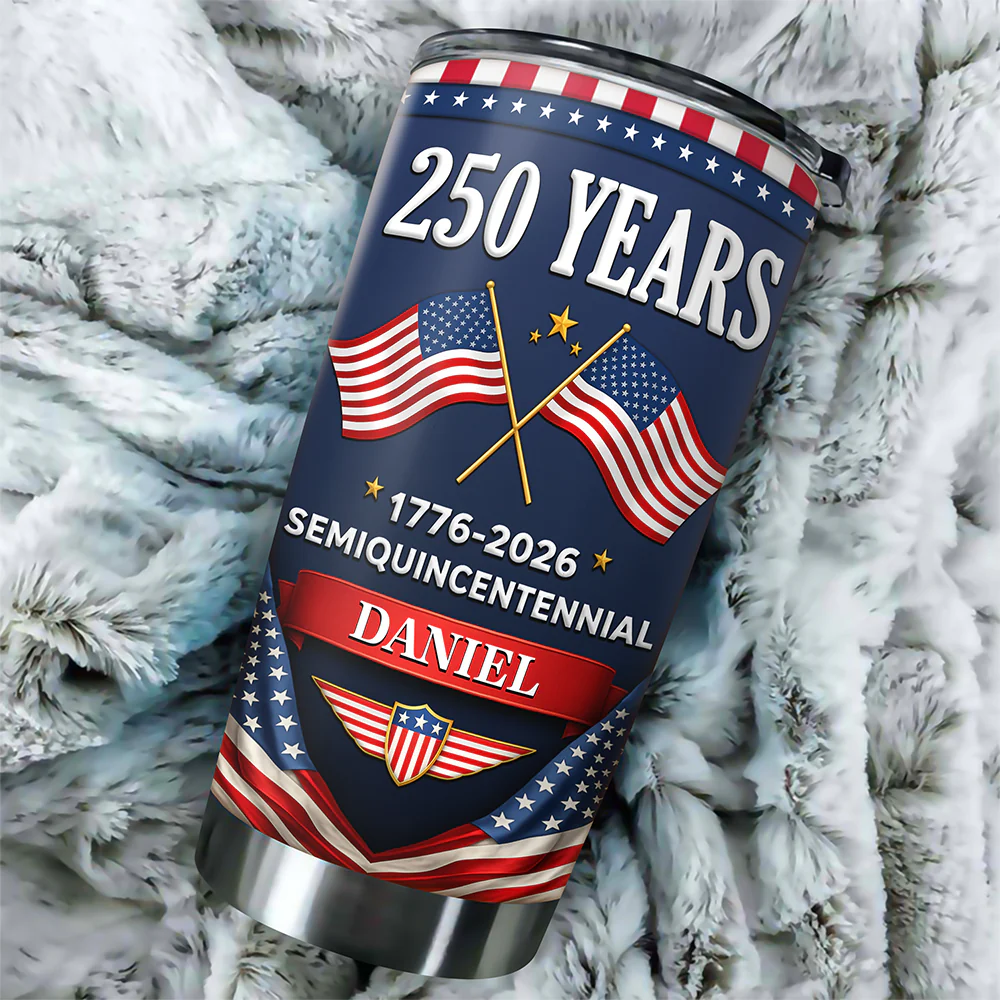 Custom Name 250 Years Semiquincentennial 1776-2026 America Fat Tumbler LM32 899585 - Image 6