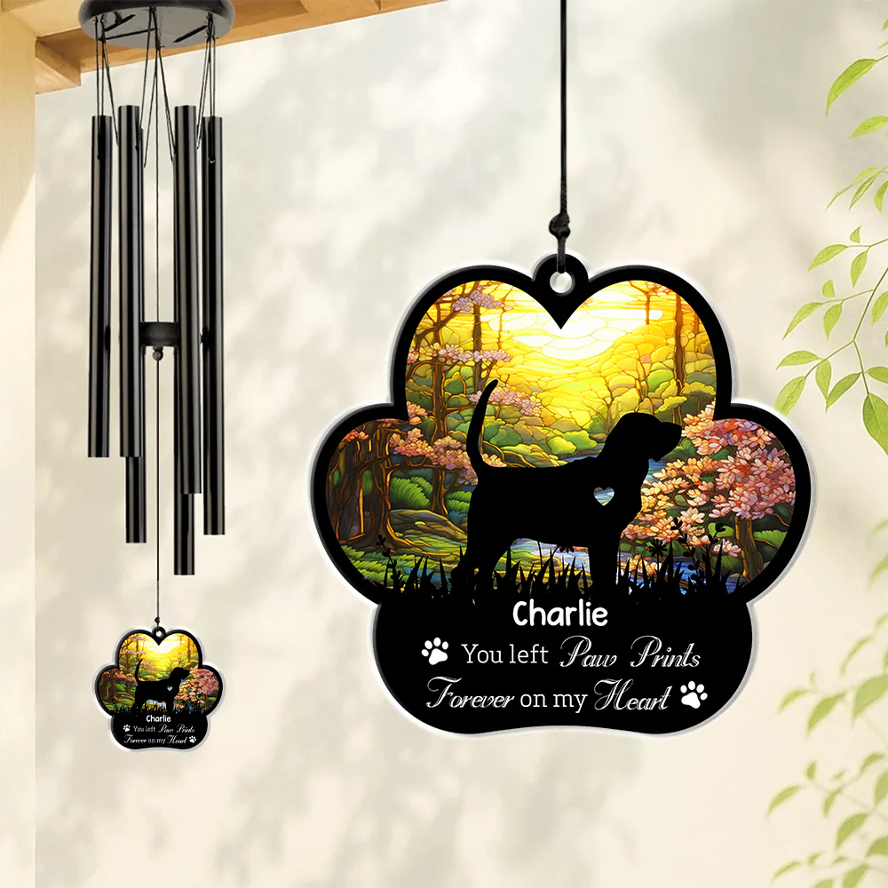 Custom Name And Dog Forever In My Heart Dog Memorial Acrylic Wind Chimes LM32 893763 - Image 8