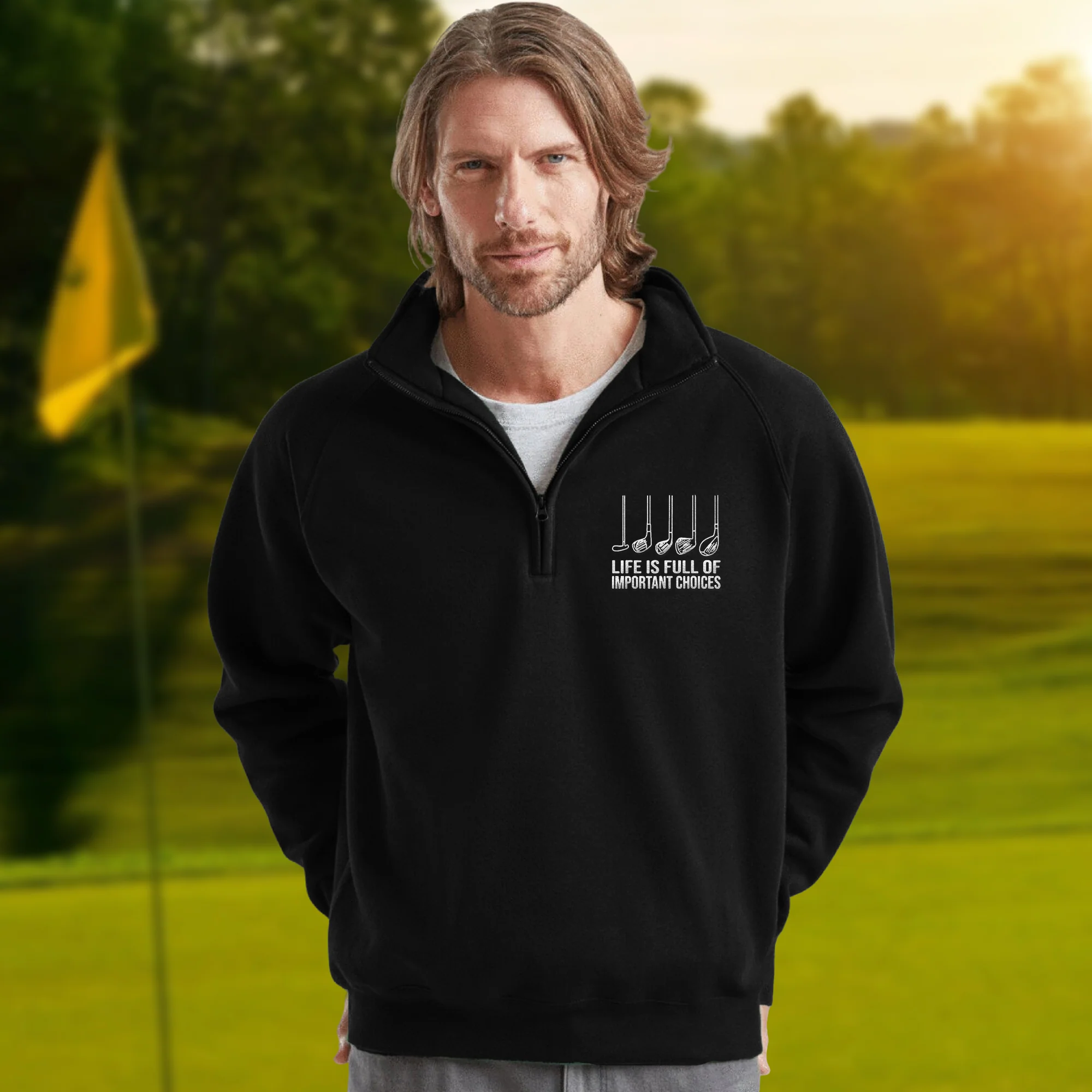 Personalized Life Is Full Of Important Choices Embroidered Golf Quarter Zip Sweater, Unique Golf Enthusiast Gift LM32 897599 - Image 4