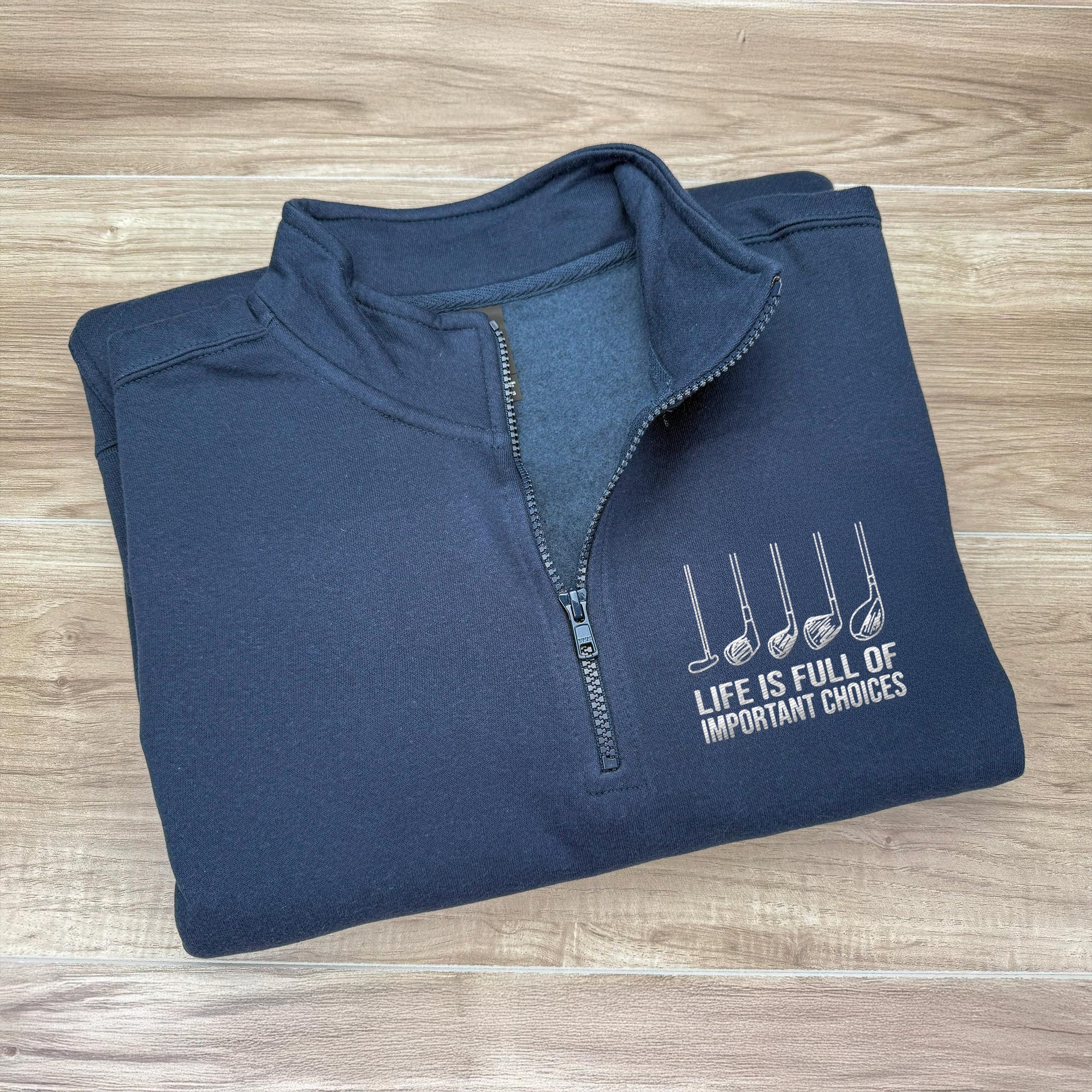 Personalized Life Is Full Of Important Choices Embroidered Golf Quarter Zip Sweater, Unique Golf Enthusiast Gift LM32 897599 - Image 5