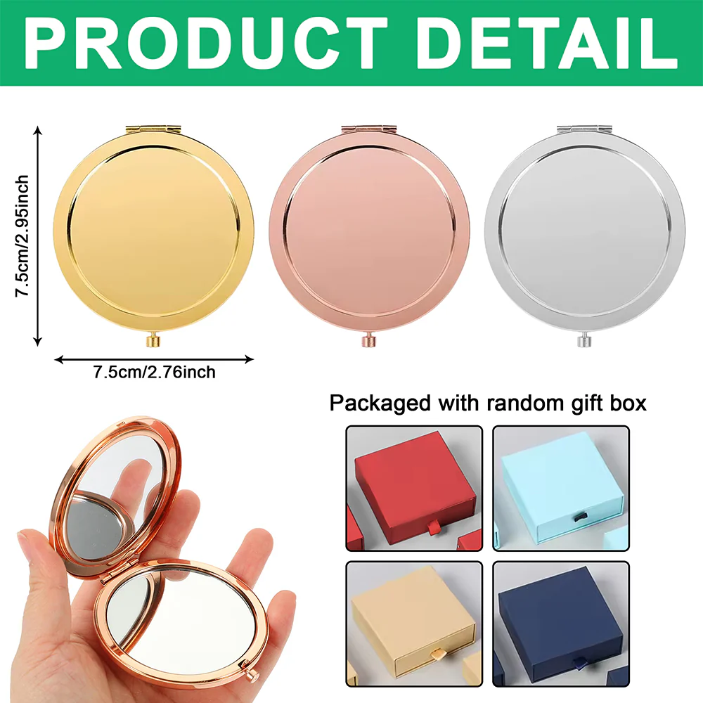 Custom Name Bridesmaids Flower Engraved Pocket Makeup Mirror LM32 893891 - Image 6