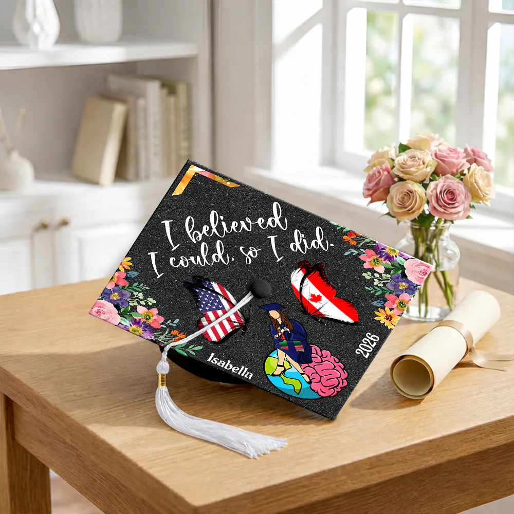 Custom Name Butterfly You Gave Me My Wings National Graduation Cap Topper LM32 899271 - Image 7