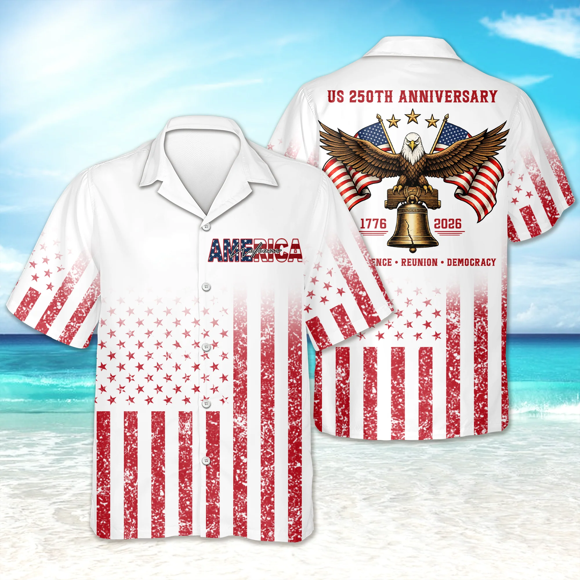 Custom Name Eagles 250th Birthday Independence - Reunion - Democracy Hawaii Shirt LM32 899089 - Image 6