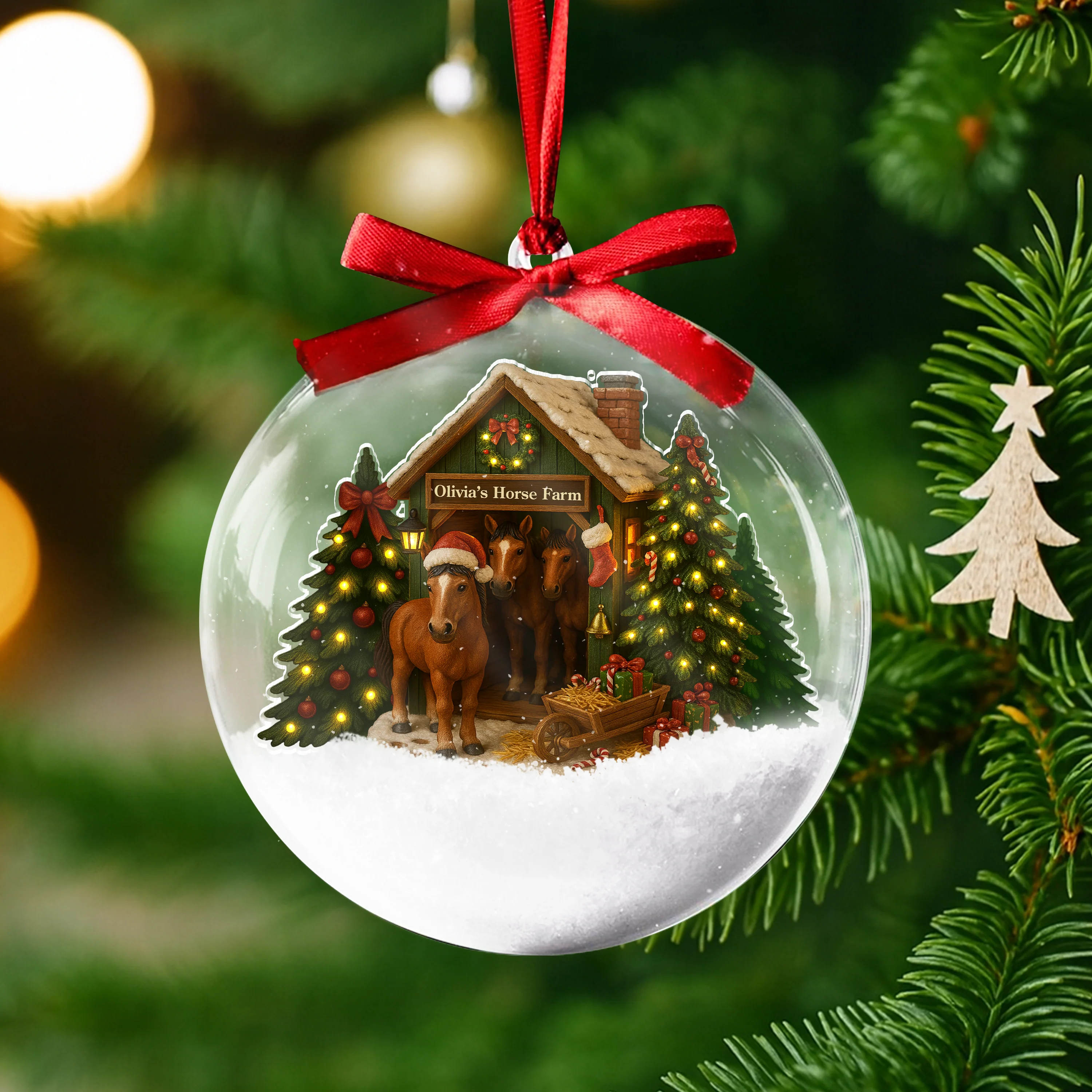 Custom Name Horse Farm 3D Ball Ornament – Christmas Gifts For Farmhouse LM32 897117 - Image 5