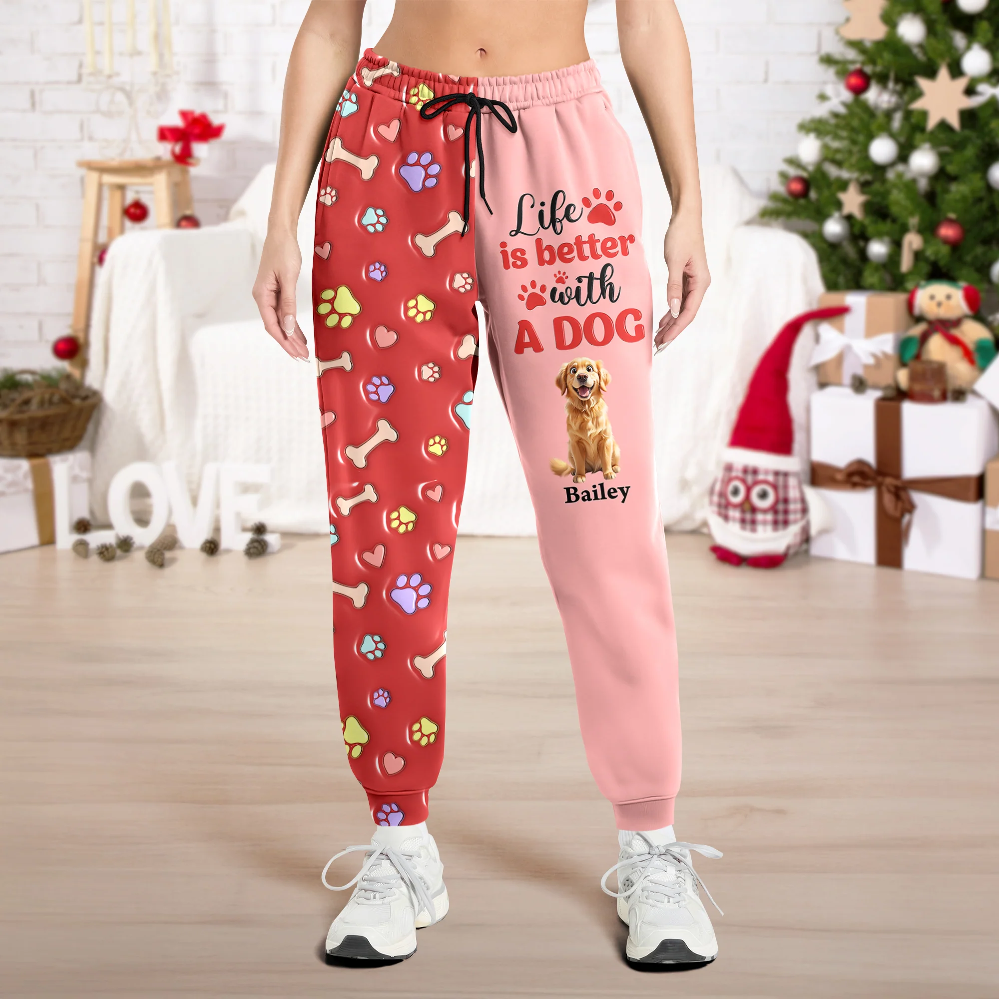Custom Dog Name Life Is Better With Dogs 3D Effect Sweatpants LM32 895927 - Image 6