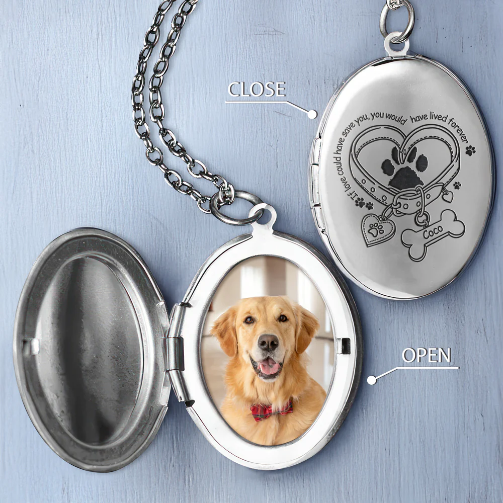 Custom Pet Photo A Big Piece Of My Heart Live In Heaven Memorial Locket Necklace LM32 893325 - Image 5