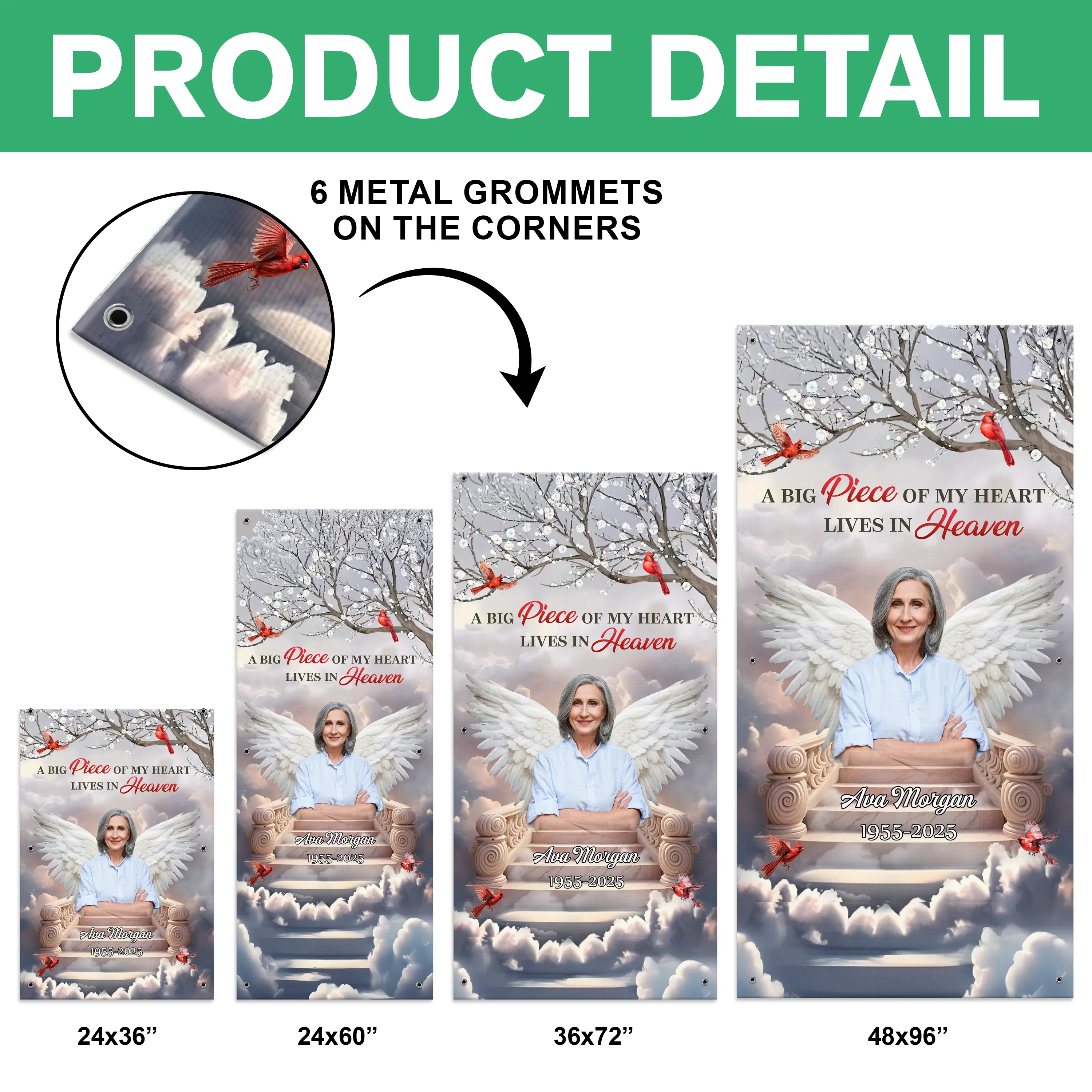 Custom Photo A Piece Of My Heart Lives In Heaven Memorial Grave Blanket LM32 893237 - Image 7