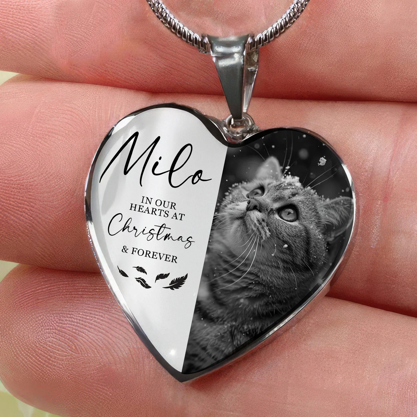 Custom Photo Always In Our Hearts At And Forever Memorial Necklace LM32 897505 - Image 3